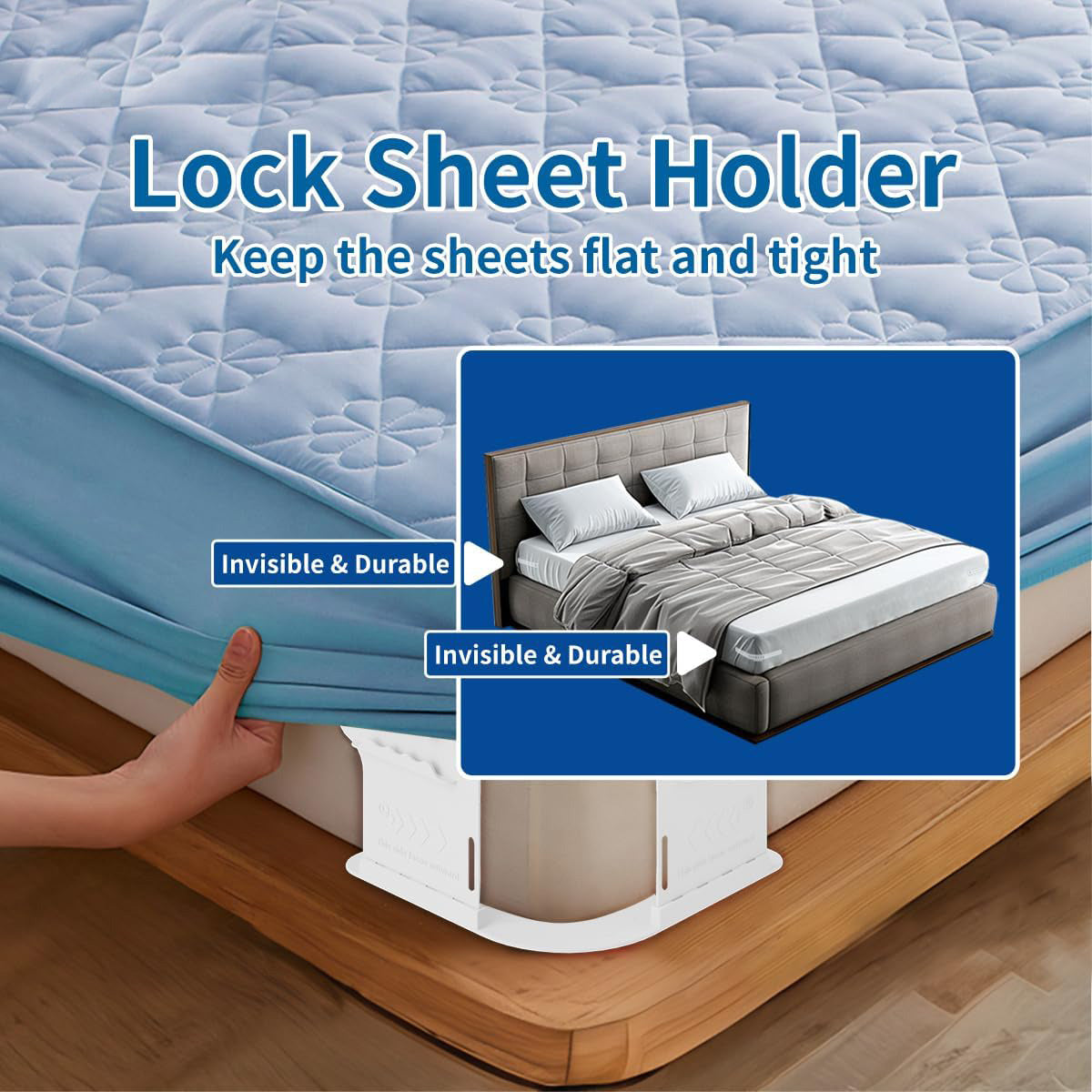Bedsheet Lock Holders – Keep Your Sheets Tight & Tidy