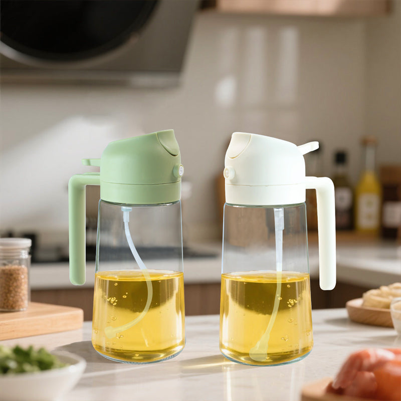 2-in-1 500ml Cooking Oil Dispenser Bottle with Measuring Container