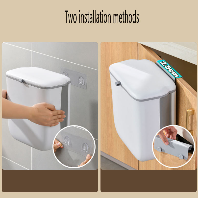 Wall-Mounted Foldable Garbage Bin – Keep Your Kitchen Clean & Fresh