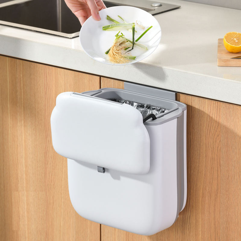 Wall-Mounted Foldable Garbage Bin – Keep Your Kitchen Clean & Fresh